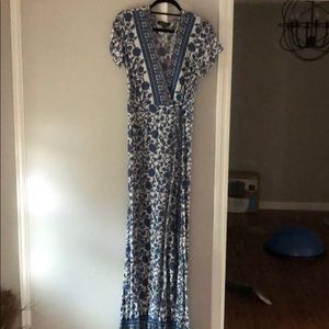 Blue and White Lulu’s Wrap Dress